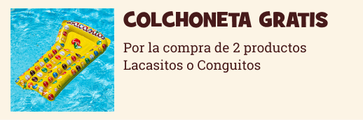 Colchoneta de regalo al comprar 2 productos Lacasitos o Conguitos